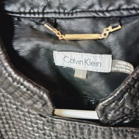 Calvin Klein black with gold zippers and snaps. - Picture 6 of 11